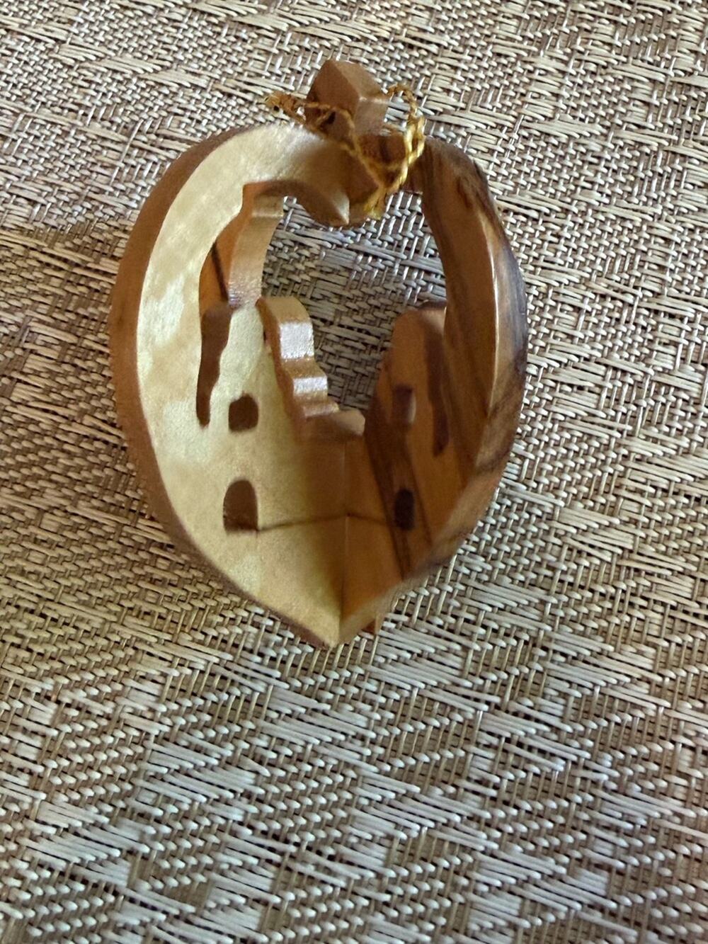 Wood Bethleham christmas holiday ornament